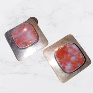 Native American Jasper Sterling Vintage Earrings